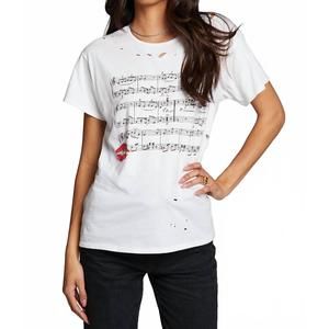 NEW CHASER sheet music short sleeve tee in white